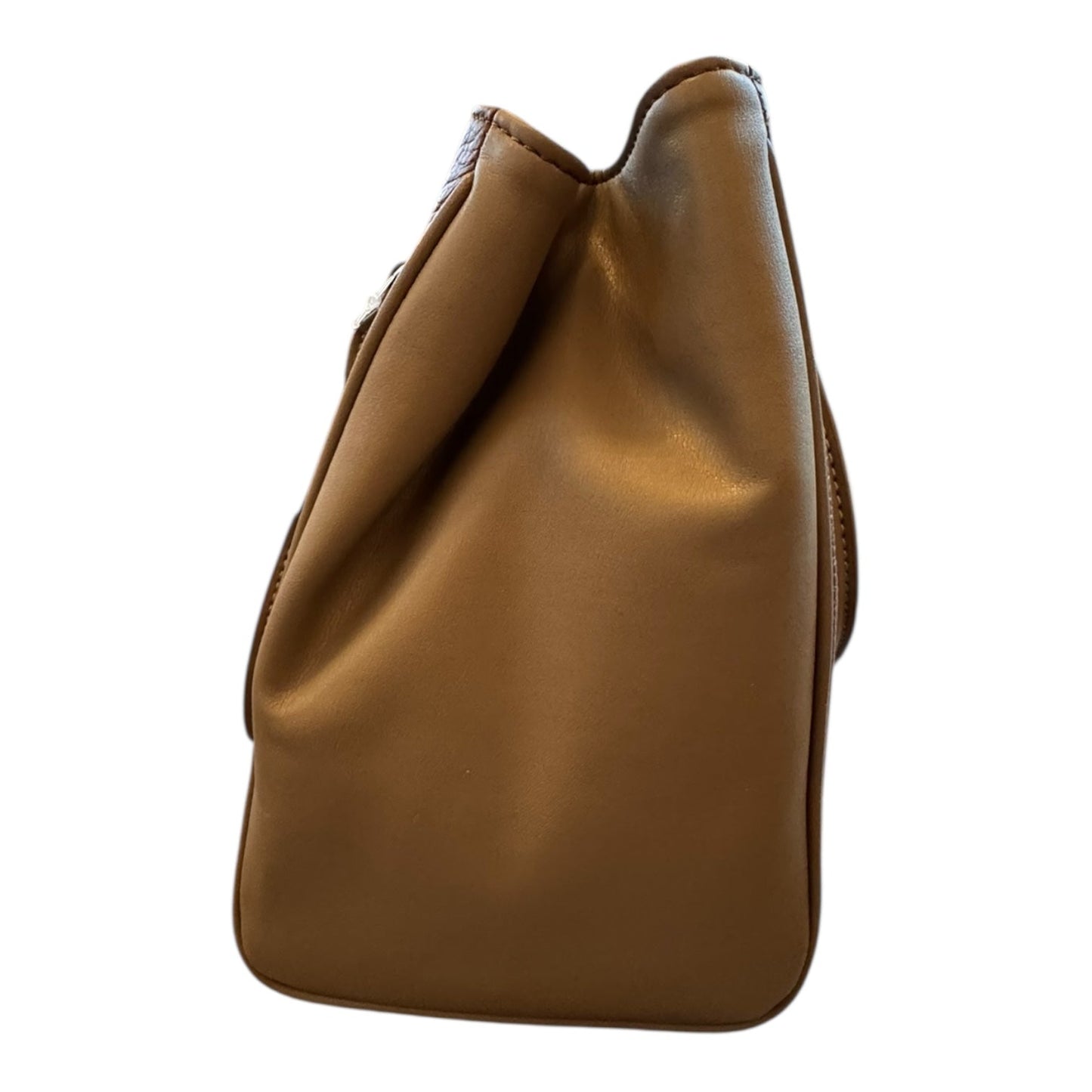 Handbag Leather By Aurielle In Brown, Size:Medium