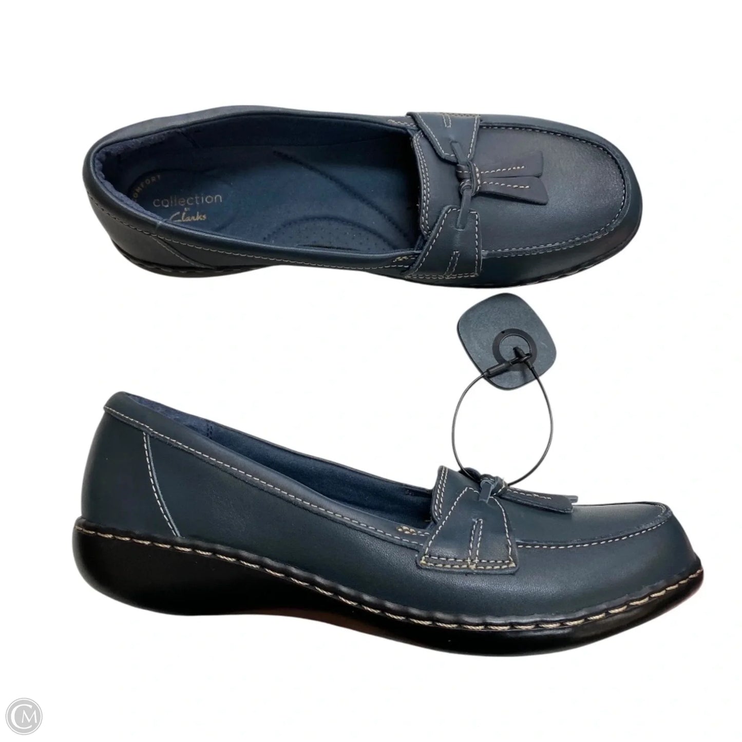 Shoes Flats By Clarks In Navy, Size: 9.5