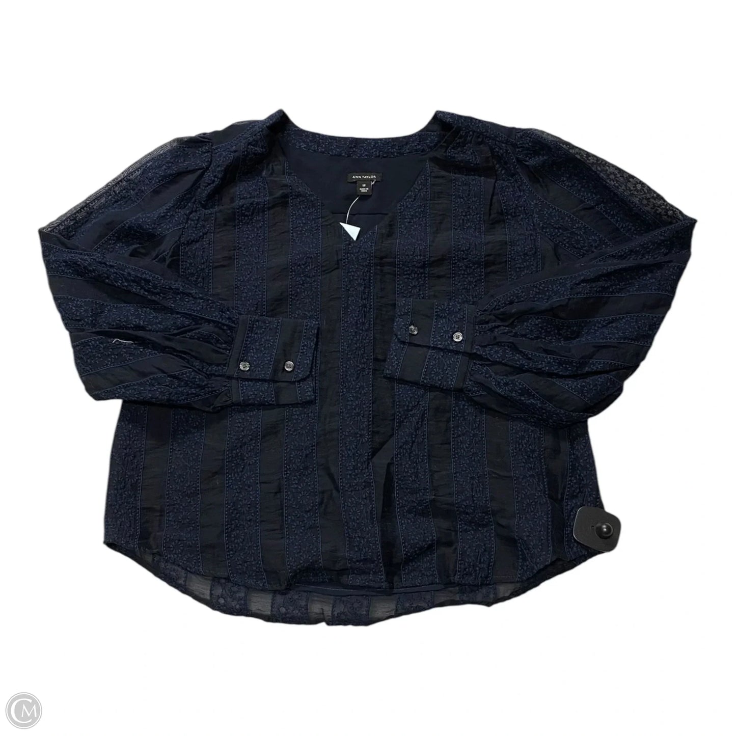 Top Long Sleeve By Ann Taylor In Navy, Size: Sp