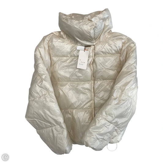 Jacket Puffer & Quilted By A New Day In Cream, Size: Xs