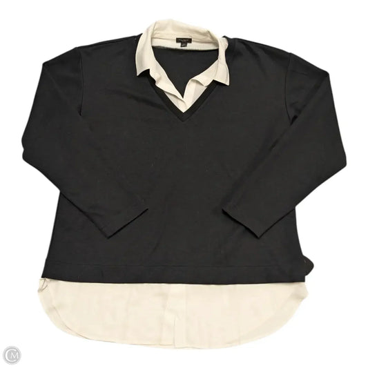 Top Long Sleeve By Ann Taylor In Black, Size: L