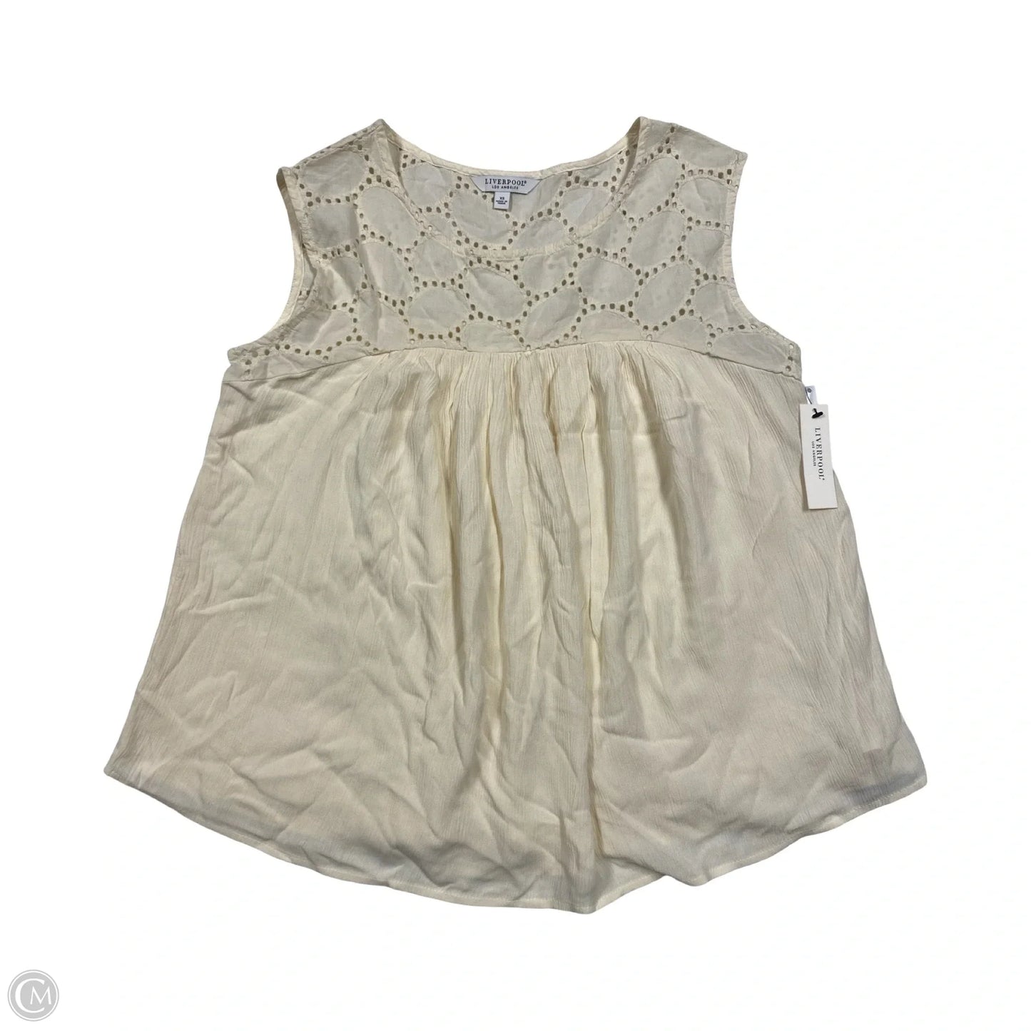 Top Sleeveless By Liverpool In Cream, Size: Xs