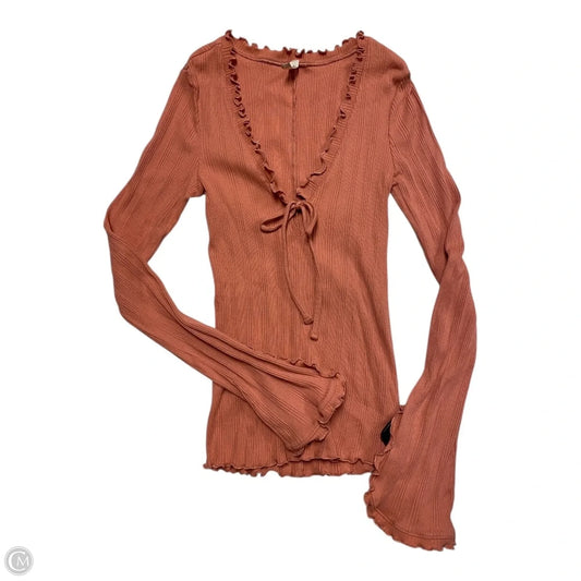 Top Long Sleeve By Free People In Pink, Size: S