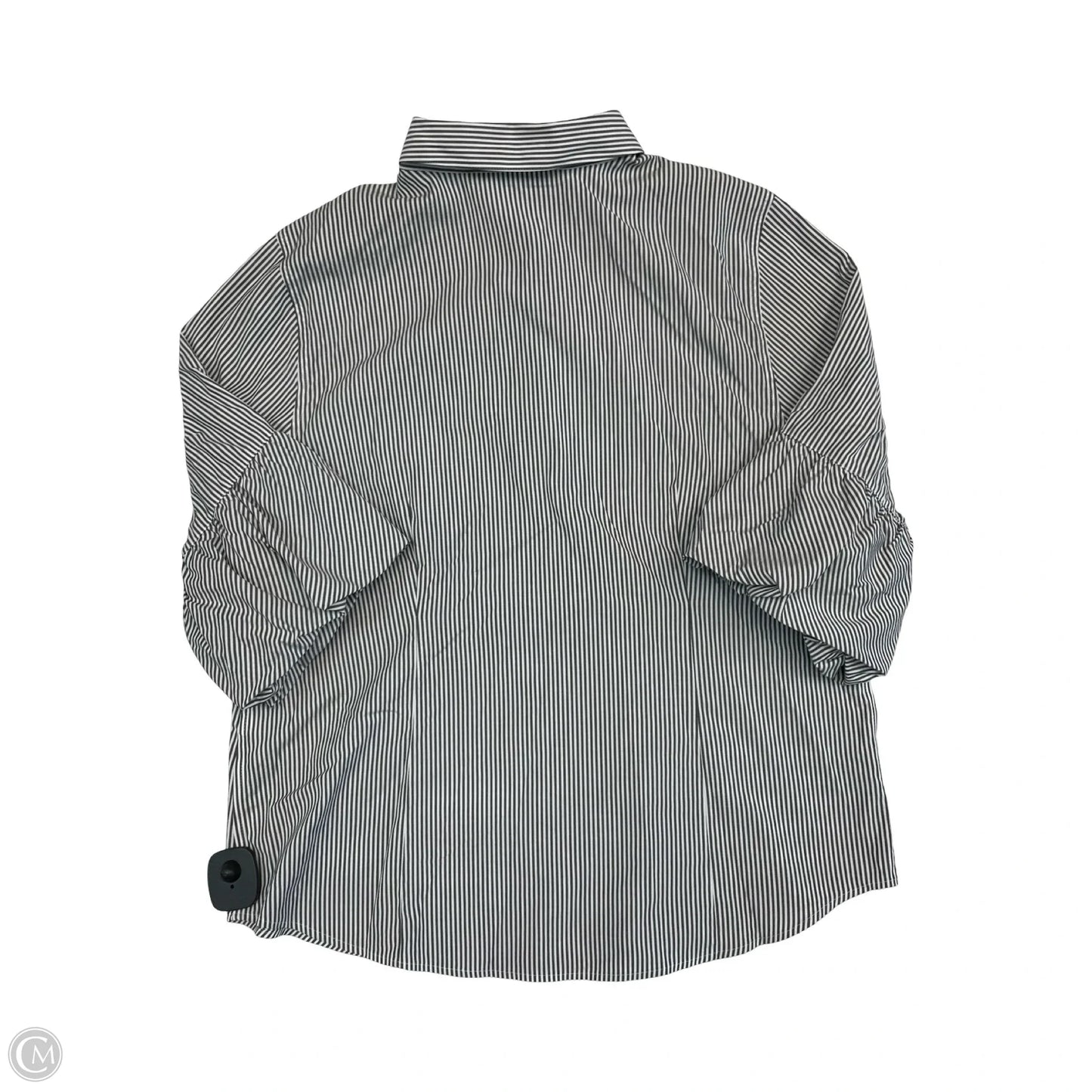 Top Long Sleeve By Chicos In Grey & White, Size: L