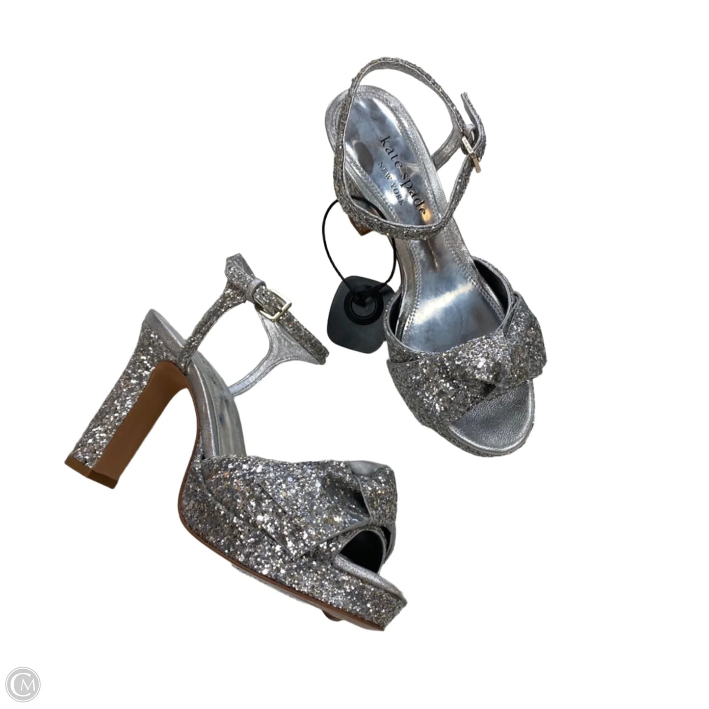 Sandals Designer By Kate Spade In Silver, Size: 6.5