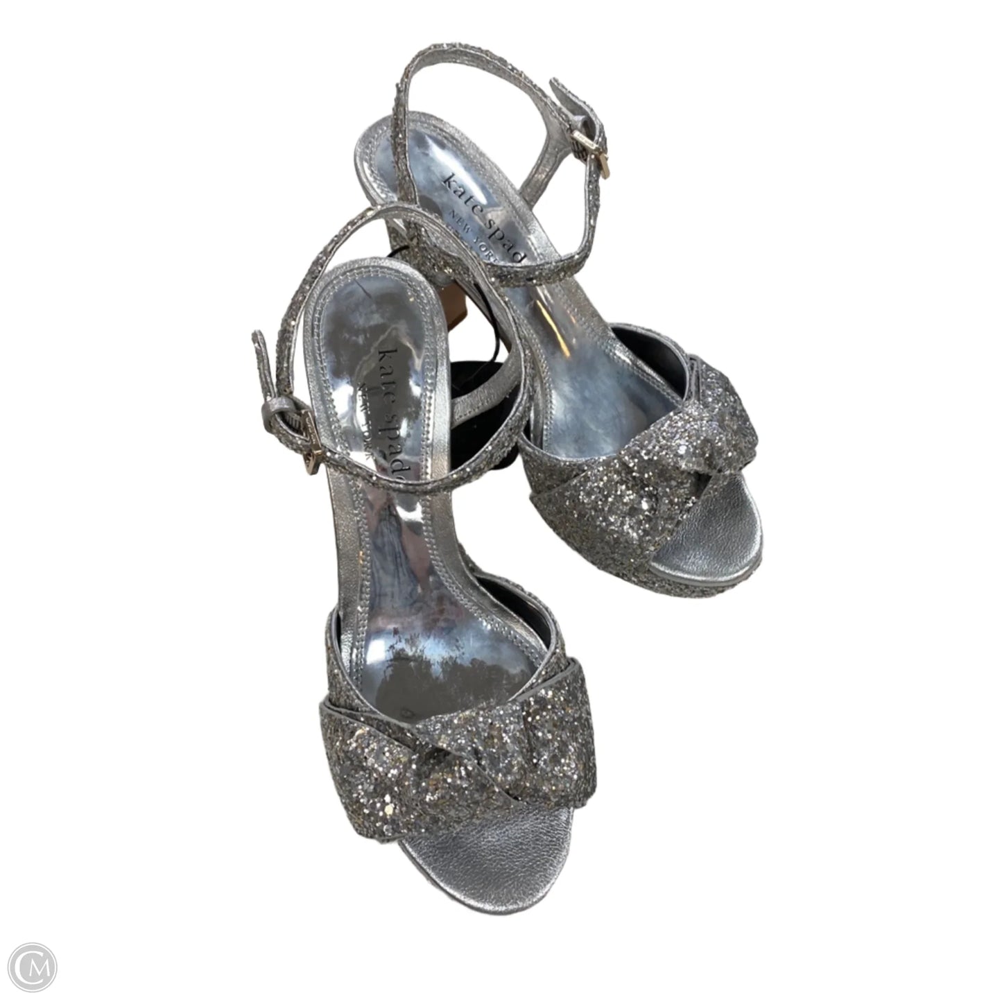 Sandals Designer By Kate Spade In Silver, Size: 6.5