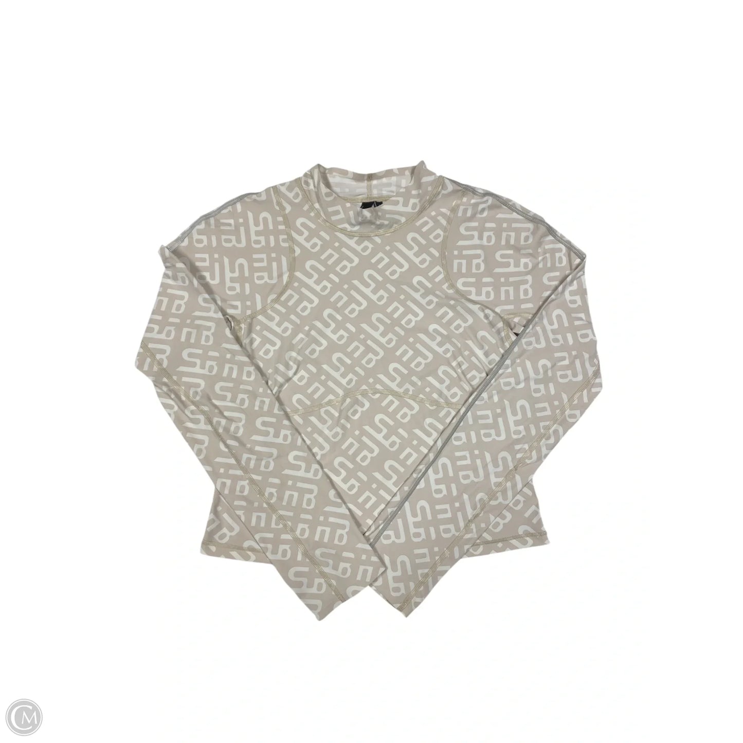 Athletic Top Long Sleeve Collar By Sweaty Betty In Cream, Size: L