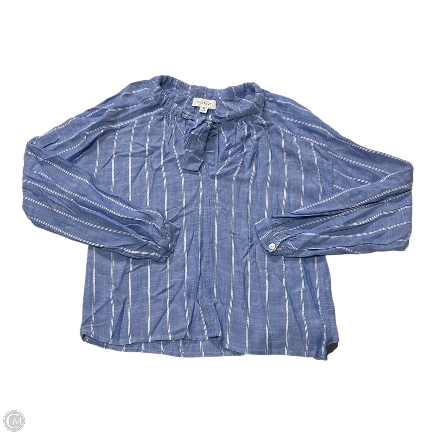 Top Long Sleeve By Evereve In Blue, Size: Xs