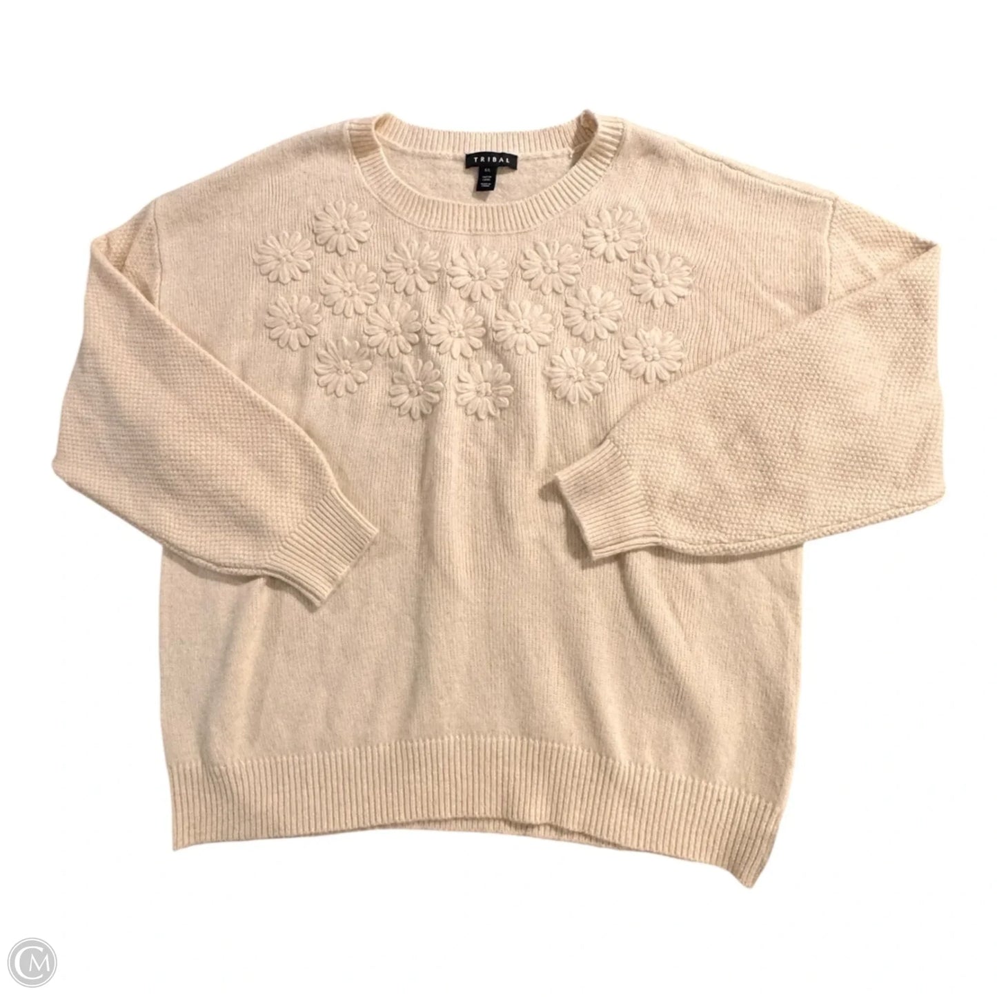 Sweater By Tribal In Cream, Size: L
