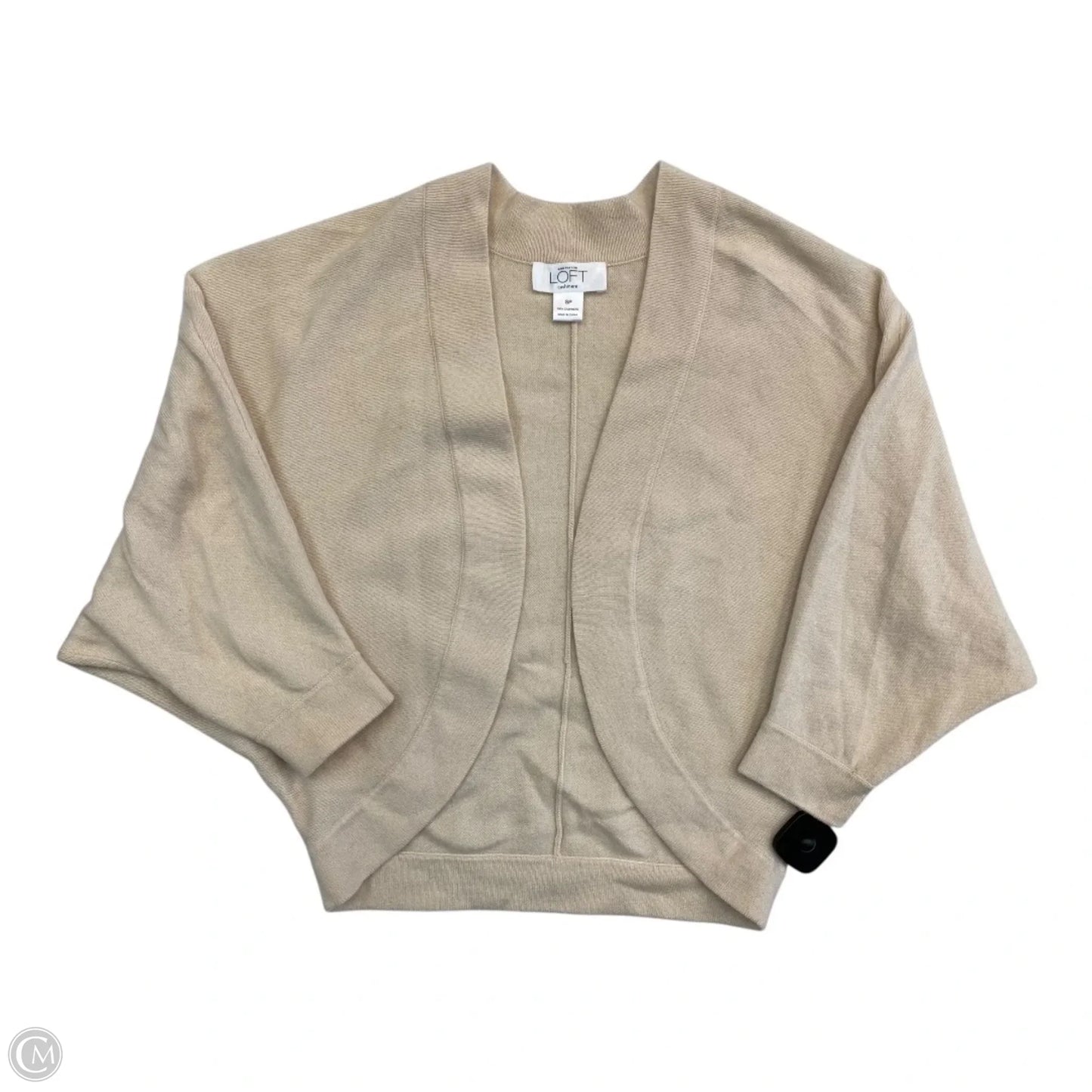 Sweater Cardigan Cashmere By Loft In Cream, Size: Sp