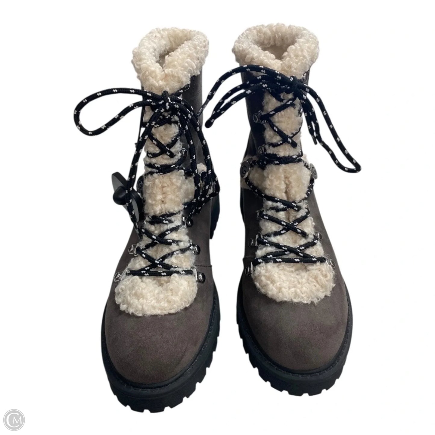 Boots Ankle Heels By Guess In Cream & Grey, Size: 9