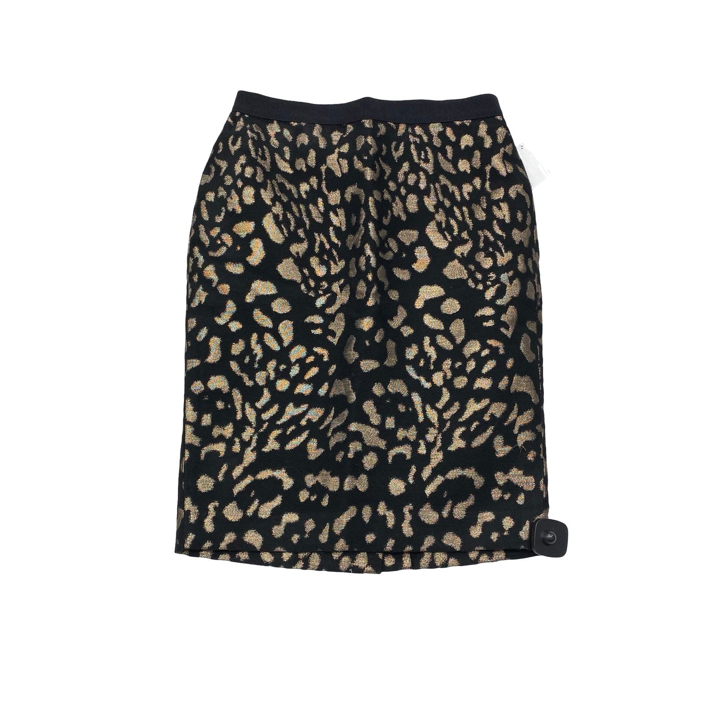 Skirt Midi By Ann Taylor In Black & Gold, Size:2