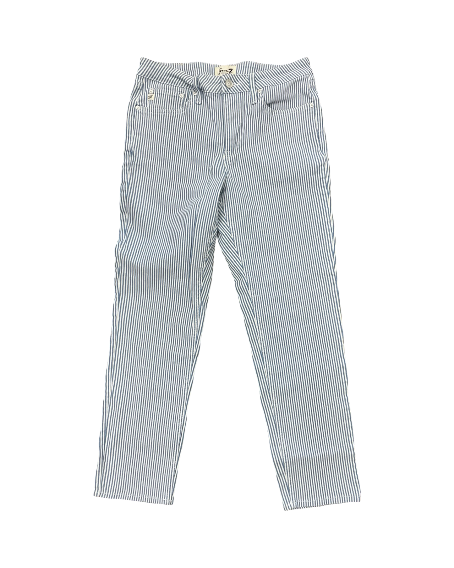 Jeans Straight By Seven 7 In Blue & White, Size:6