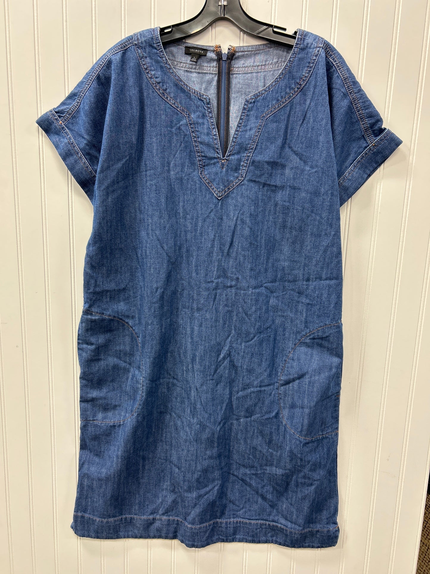 Dress Casual Midi By Talbots In Blue, Size:L