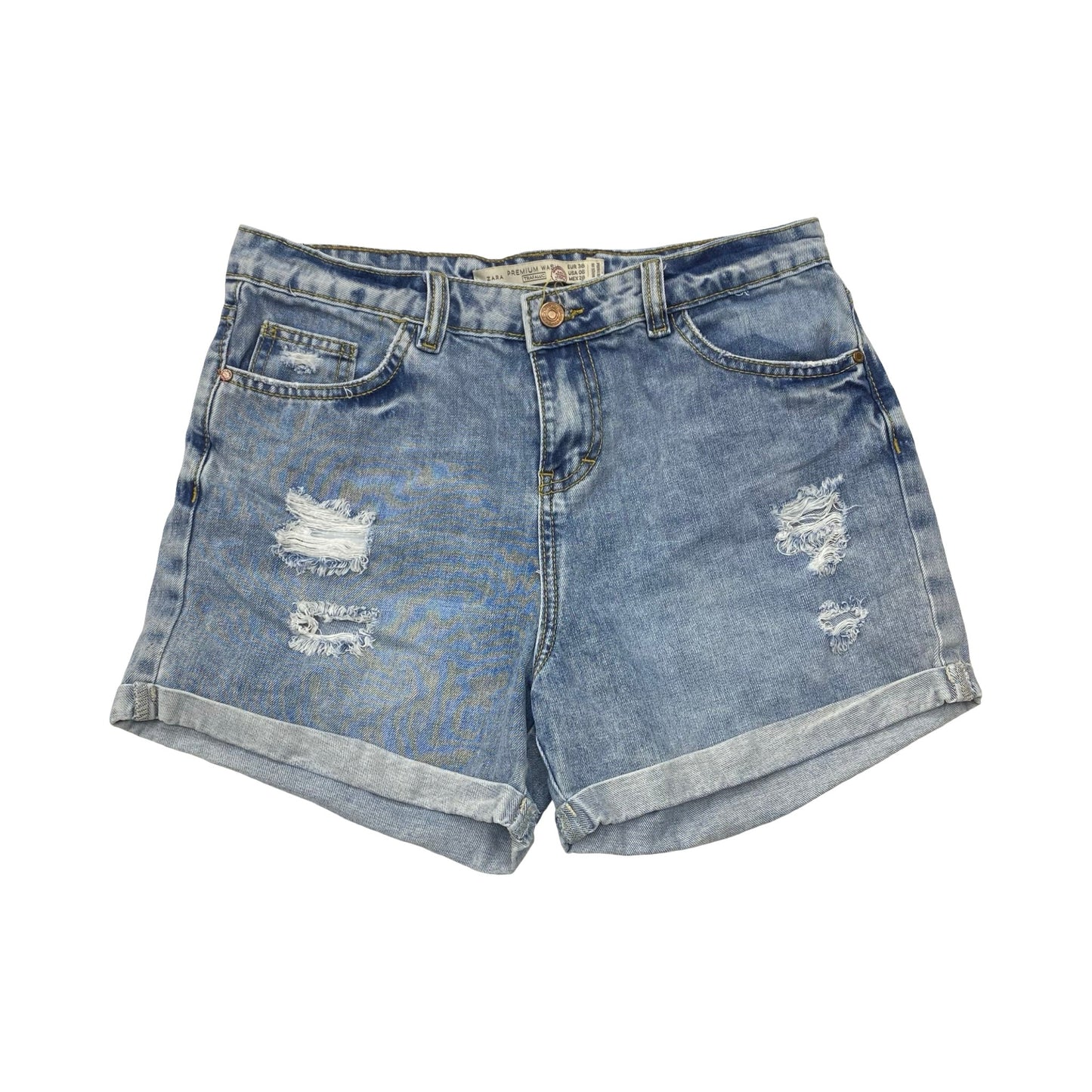 Shorts By Zara In Blue Denim, Size:6