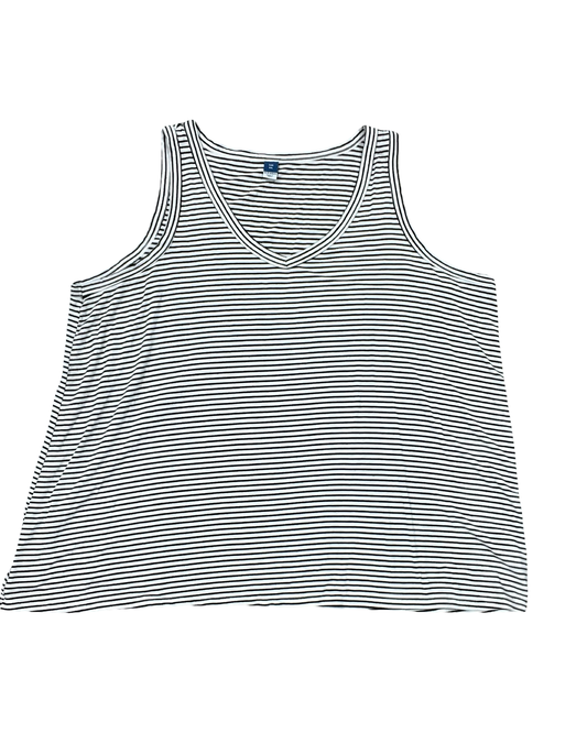 Top Sleeveless By Old Navy In Black & White, Size:1X