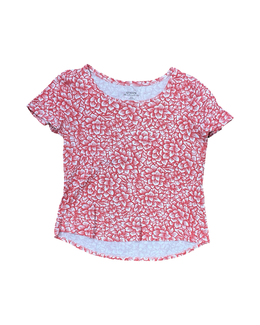 Top Ss By Chicos In Red & White, Size:M