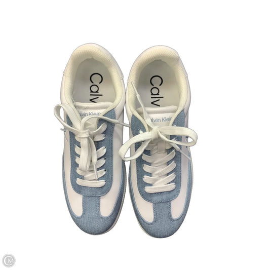 Shoes Sneakers By Calvin Klein In Blue & White, Size: 8