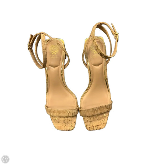 Sandals Heels Block By Vince Camuto In Gold & Tan, Size: 9