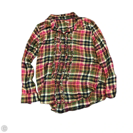 Top Long Sleeve By Pilcro In Plaid Pattern, Size: M