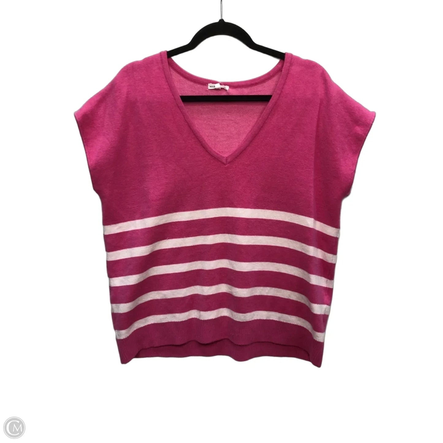 Sweater Short Sleeve By Mary Square In Pink, Size: L