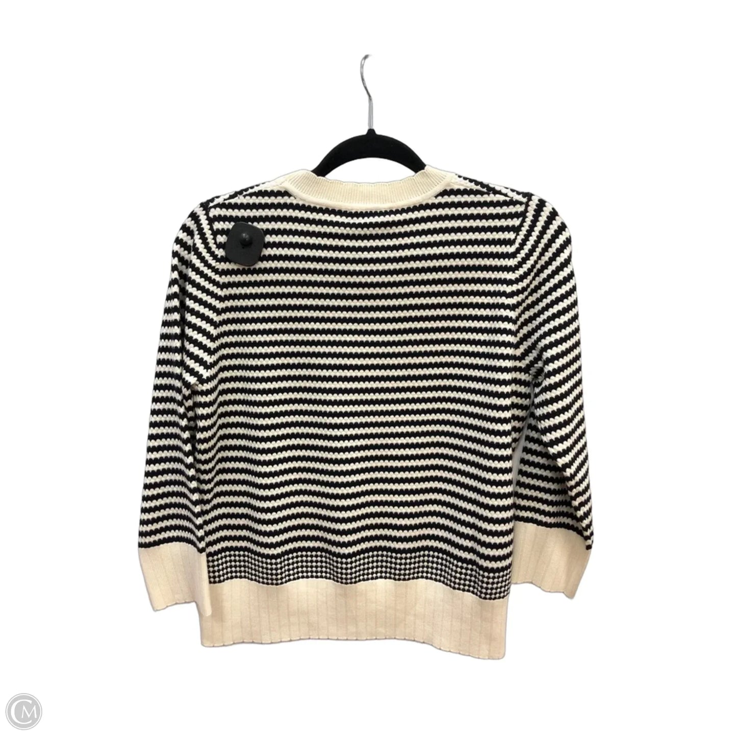 Sweater By Adrianna Papell In Black & White, Size: S