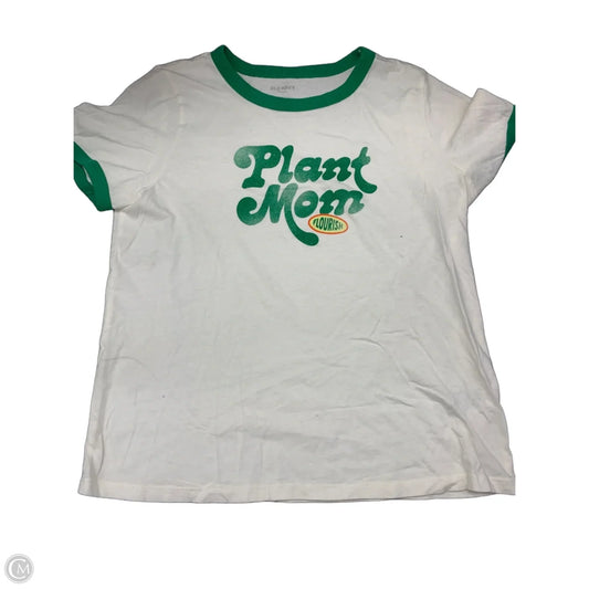 Top Short Sleeve Basic By Old Navy In Green & White, Size: S