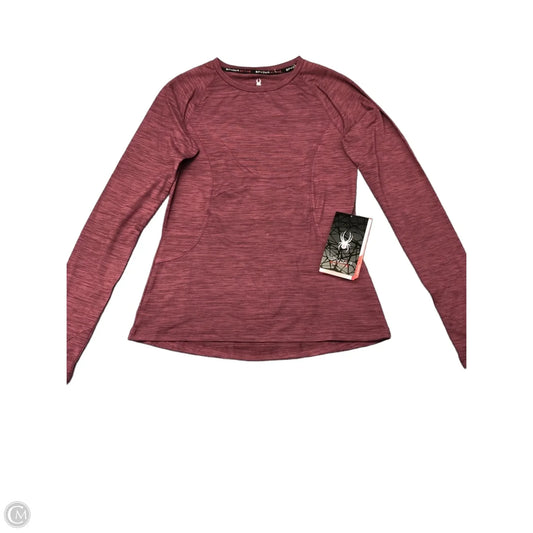 Athletic Top Long Sleeve Crewneck By Spyder In Maroon, Size: S