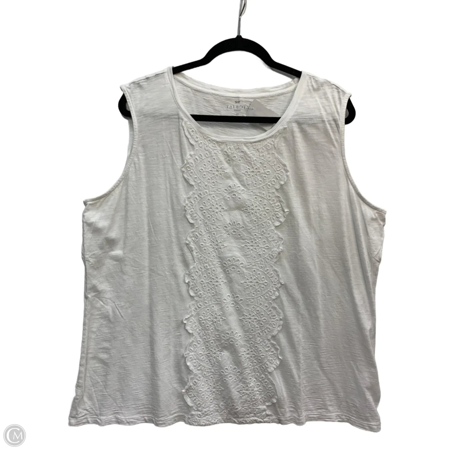 Top Sleeveless By Talbots In White, Size: 2x