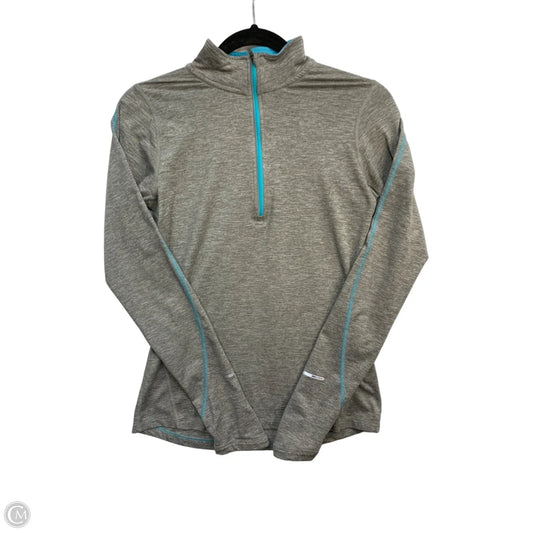 Athletic Top Long Sleeve Collar By Nike Apparel In Grey, Size: Xs