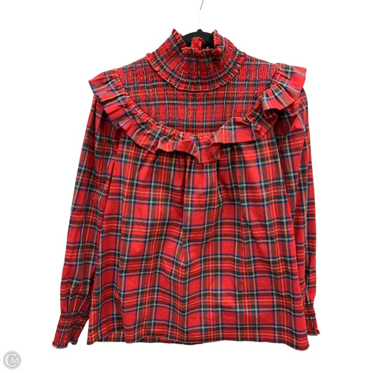 Blouse Long Sleeve By Sail To Sable In Plaid Pattern, Size: S