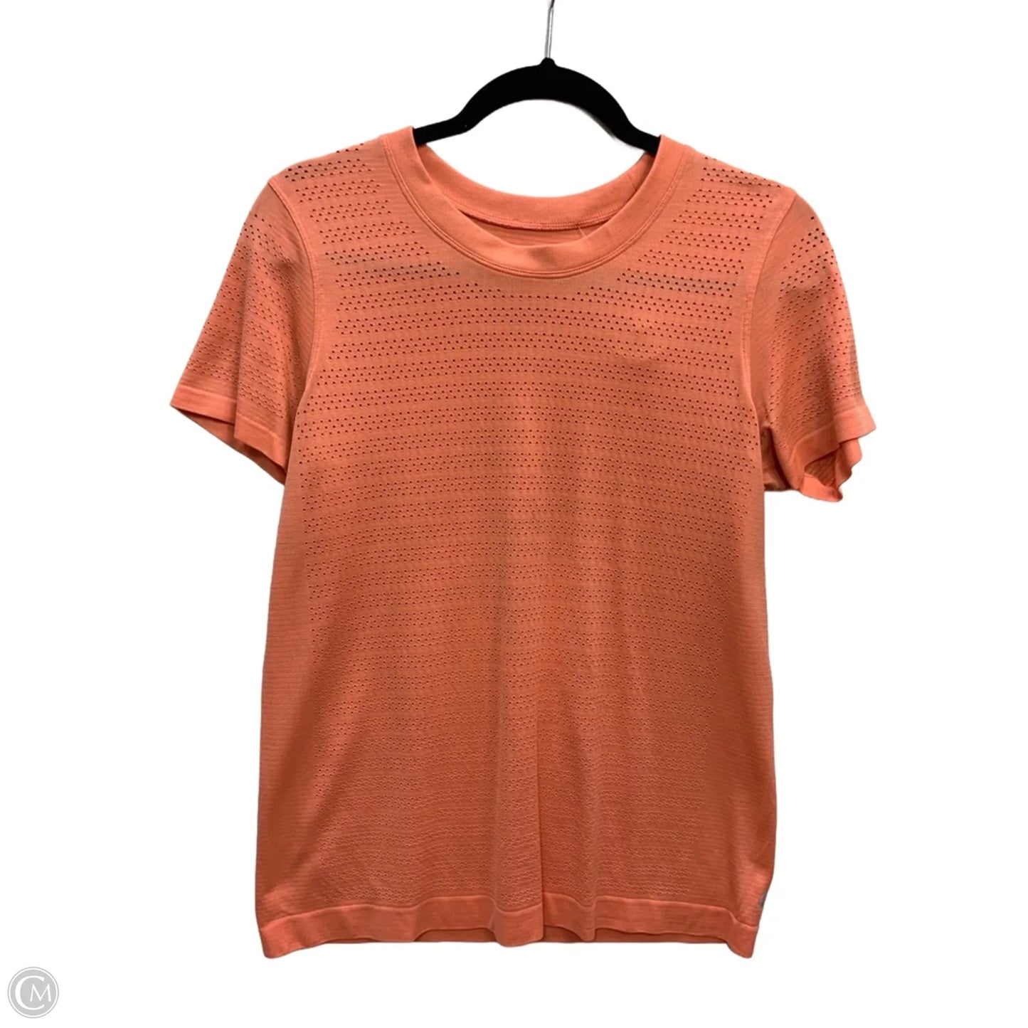 Athletic Top Short Sleeve By Lululemon In Coral, Size: M