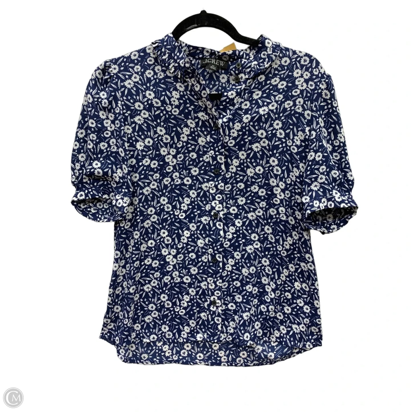 Blouse Short Sleeve By J. Crew In Blue, Size: Xs