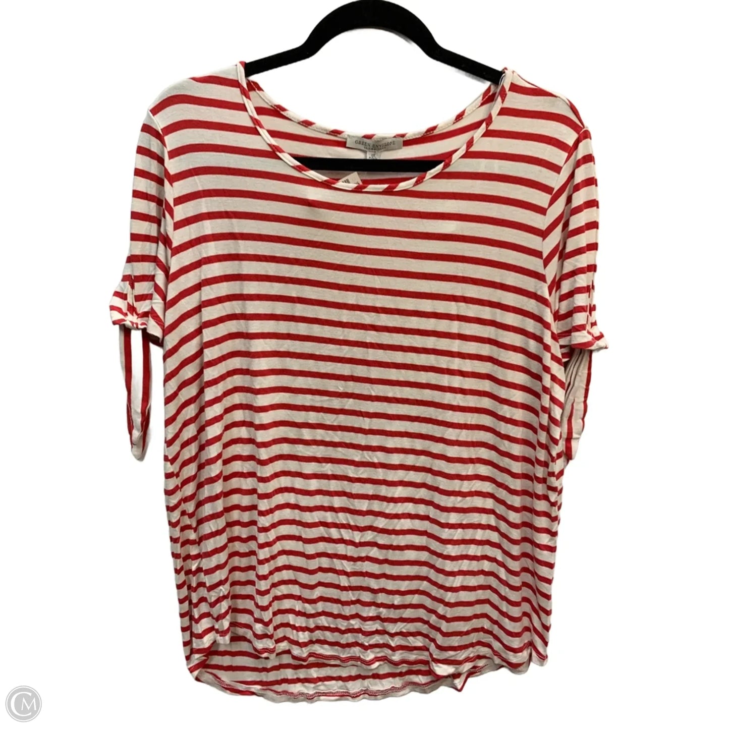 Top Short Sleeve By Green Envelope In Striped Pattern, Size: 1x