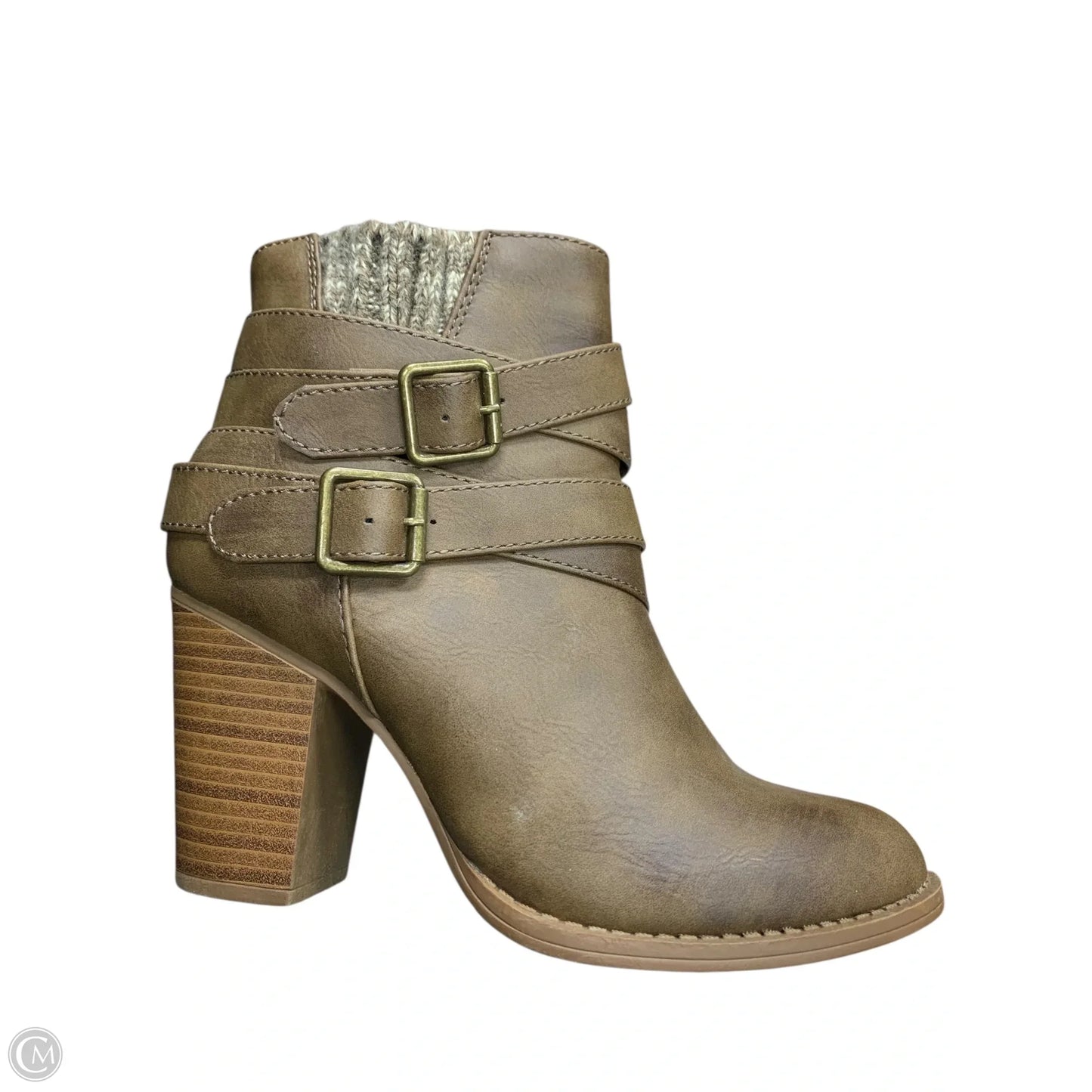 Boots Ankle Heels By Just Fab In Brown, Size: 7