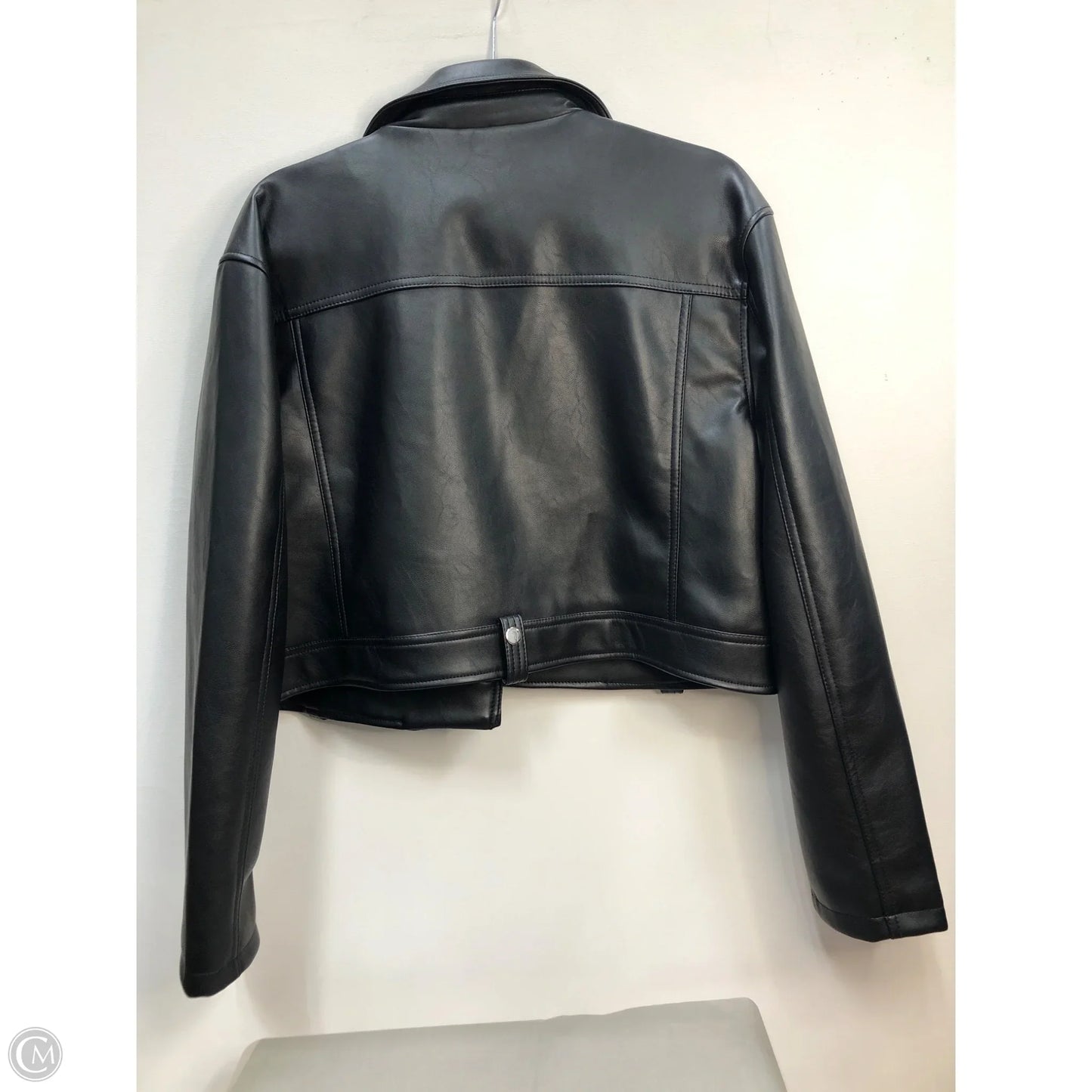 Jacket Moto Leather By Top Shop In Black, Size: 8