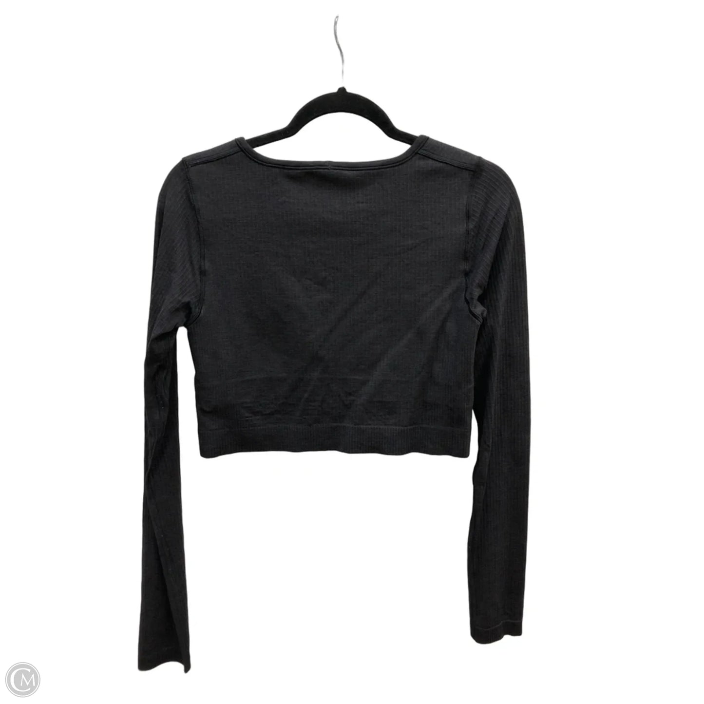Athletic Top Long Sleeve Collar By Lululemon In Black, Size: L