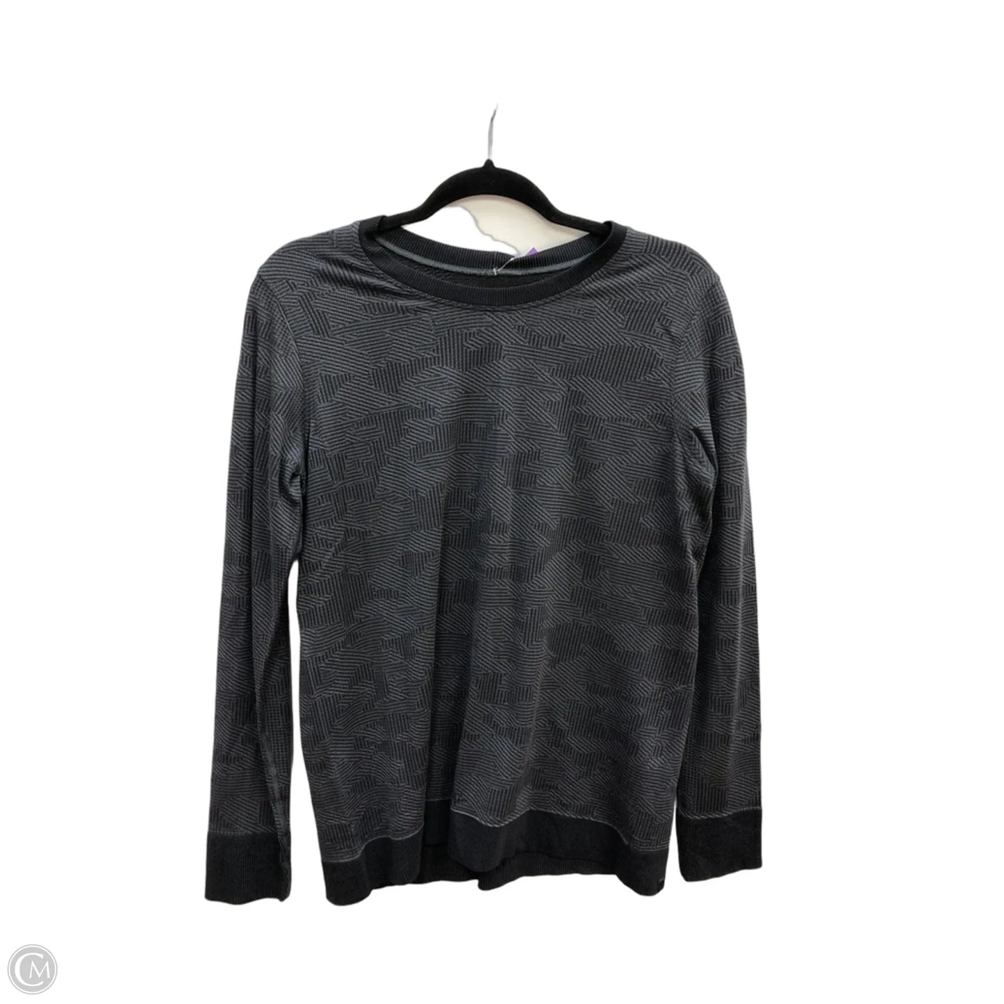 Athletic Top Long Sleeve Collar By Lululemon In Grey, Size: L
