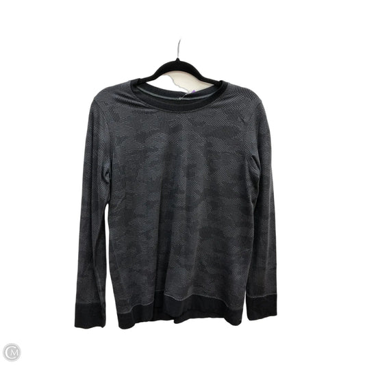 Athletic Top Long Sleeve Collar By Lululemon In Grey, Size: L