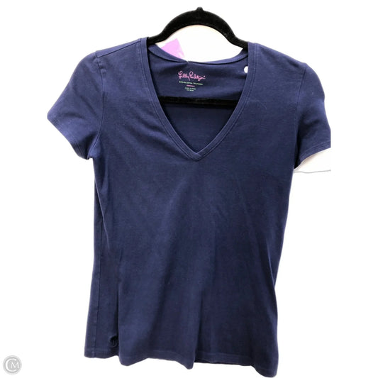 Top Short Sleeve Designer By Lilly Pulitzer In Navy, Size: Xs
