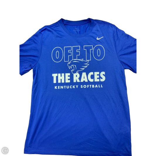 Top Short Sleeve By Nike In Blue, Size: L