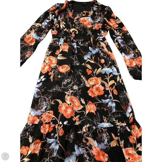 Dress Casual Maxi By Who What Wear In Black & Orange, Size: S