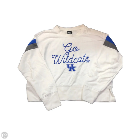 Sweatshirt Collar By Clothes Mentor In Blue & White, Size: M