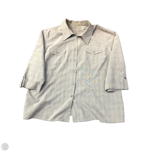 Top Long Sleeve By Clothes Mentor In Grey, Size: 2x