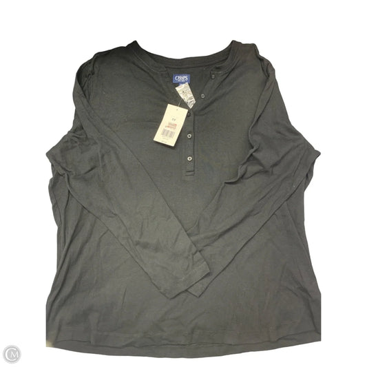 Top Long Sleeve By Chaps In Black, Size: 3x