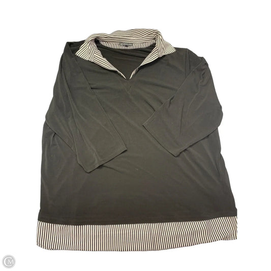 Top Long Sleeve By Adrianna Papell In Black & White, Size: 3x