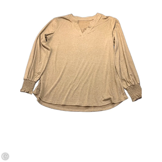 Top Long Sleeve By Clothes Mentor In Brown, Size: Xl