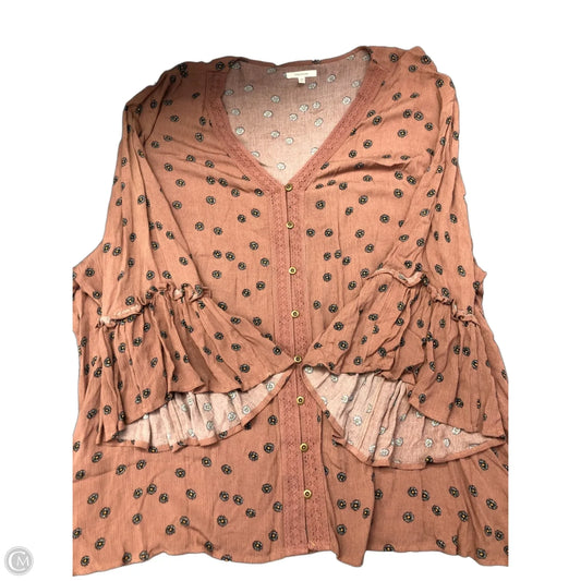 Top Long Sleeve By Maurices In Taupe, Size: 3x