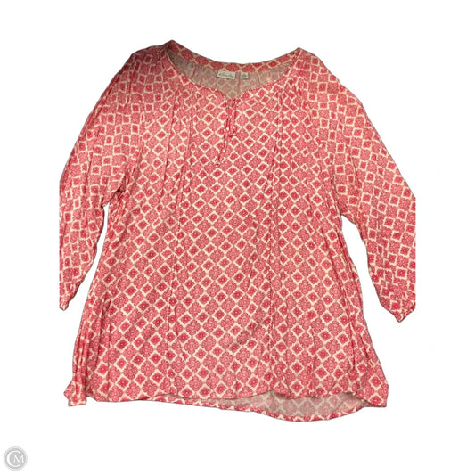 Top Long Sleeve By Kim Rogers In Pink, Size: 2x