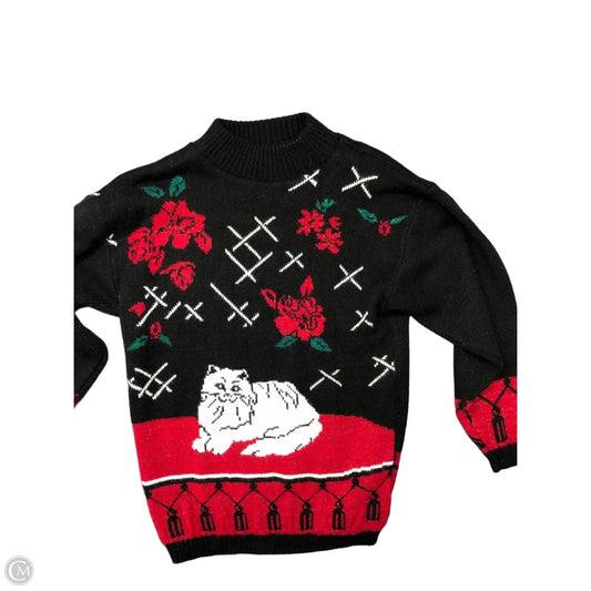 Sweater By Clothes Mentor In Black & Red, Size: M